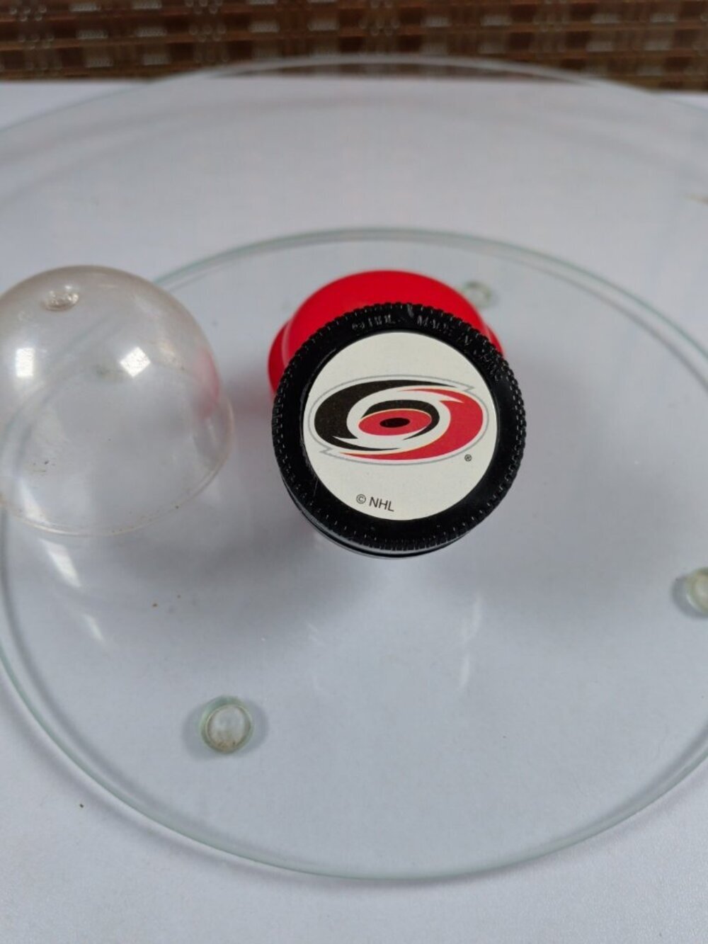 CAROLINA HURRICANES MINI PUCK YO-YO NHL HOCKEY TWO-SIDED 2" ROUND PLASTIC